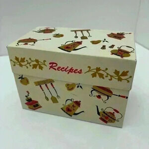 Vintage Ohio Art recipe tin  with wonderful kitchen themed graphics